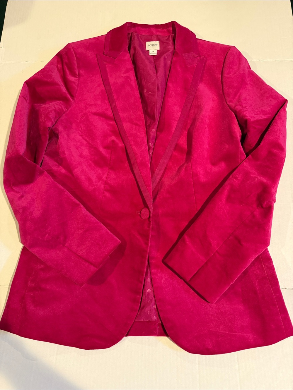 J. Crew Women's Fuchsia Velvet Suit